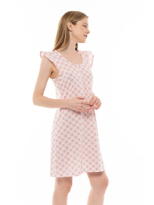 Pink Label Sommer Baumwolle Damen Nachthemd Rosa