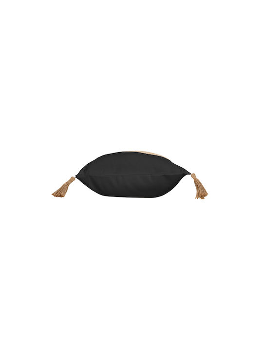 Douceur d'Intérieur Decorative Pillow Case Sarah from 100% Cotton Black 30x50cm.