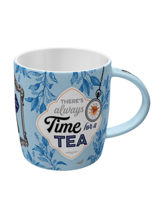 Nostalgic Art Always Time for a Tea Becher Keramik Blau 330ml 43072