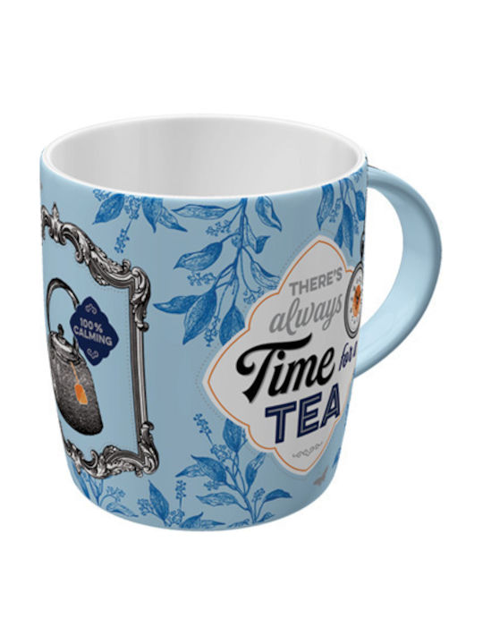 Nostalgic Art Always Time for a Tea Becher Keramik Blau 330ml 43072