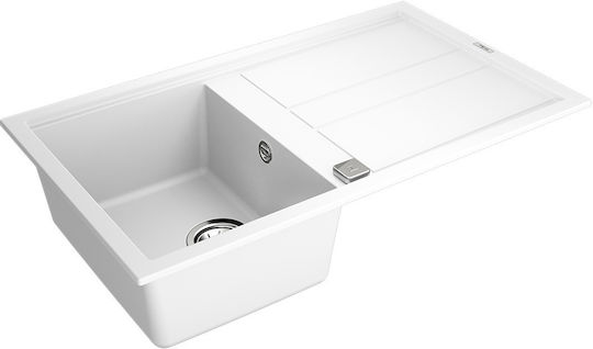 Teka Nova 45 B-TG 1B 1D Ένθετος Νεροχύτης από Συνθετικό Γρανίτη Μ86xΠ51cm Λευκός