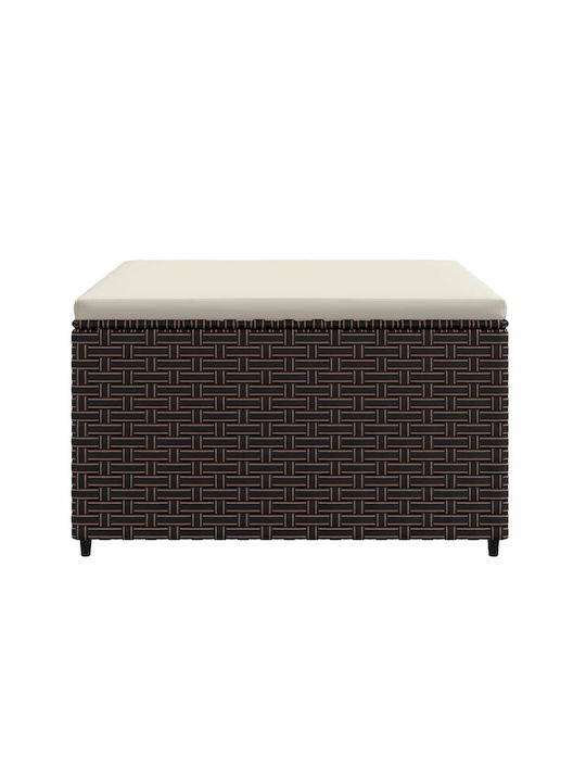 Gartenhocker Würfel Außeneinsatz Rattan mit Braunen Kissen 2Stücke 55x55x31cm
