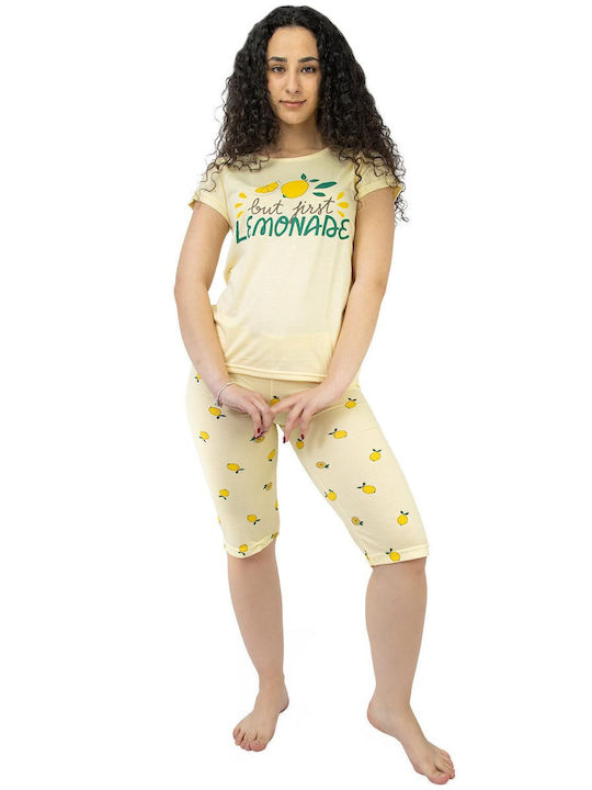 Calzedoro Summer Women's Pyjama Set Yellow