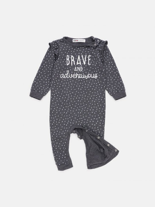 Minoti Set Babystrampler Langärmliges mit Hose Gray 5Stück