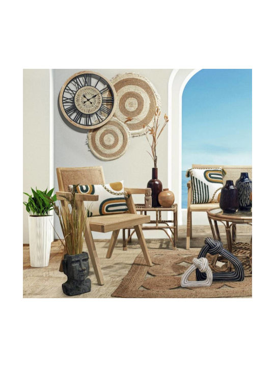 Inart Ceas de Perete Metalic Bej 80x80cm