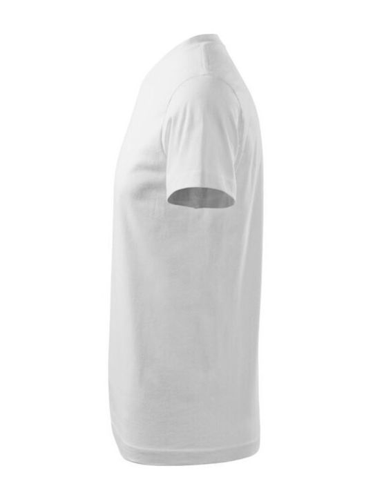 Adler Heavy Vneck Ανδρικό Διαφημιστικό T-shirt Κοντομάνικο σε Λευκό Χρώμα