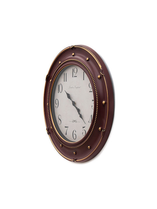 Homeplus Antique Wall Clock Plastic Red-Gold Ø60cm