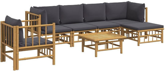 Garten- und Outdoor-Möbelsets 7 Stück Σαλόνι Gray mit Kissen