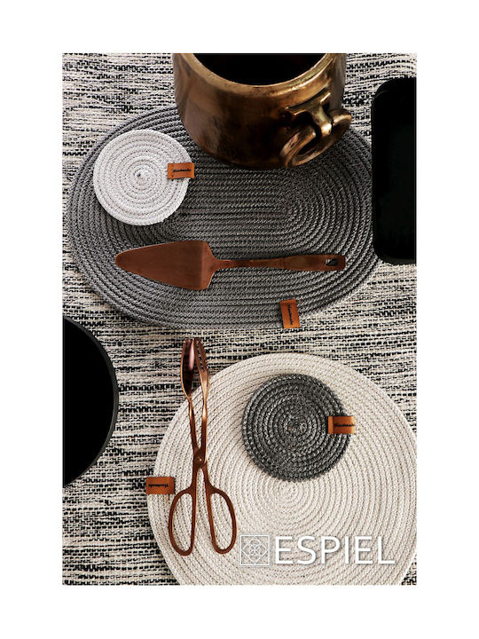 Espiel Round Fabric Placemat White 32cm