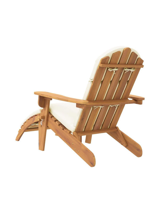 Deckchair Wooden with Cushion Brown 75x84x90cm.