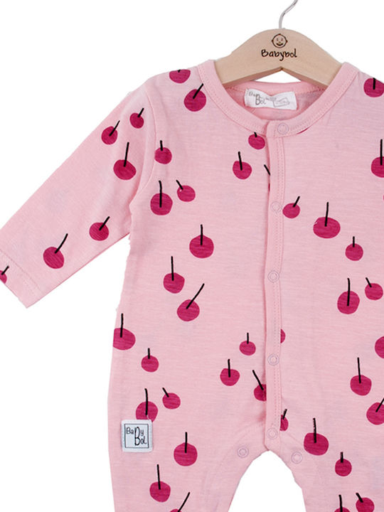 Babybol Baby Bodysuit Set Long-Sleeved Pink