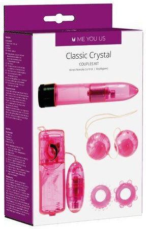 XR Me You Us Classic Crystal Κλασικός Δονητής Couples Kit Ροζ