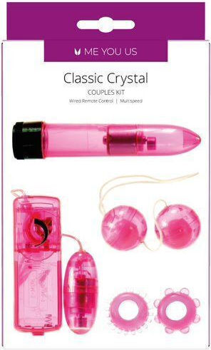 XR Me You Us Classic Crystal Κλασικός Δονητής Couples Kit Ροζ