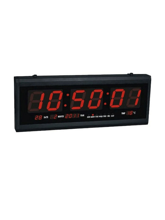 Factory Wall Clock Digital Plastic Black 48x18cm