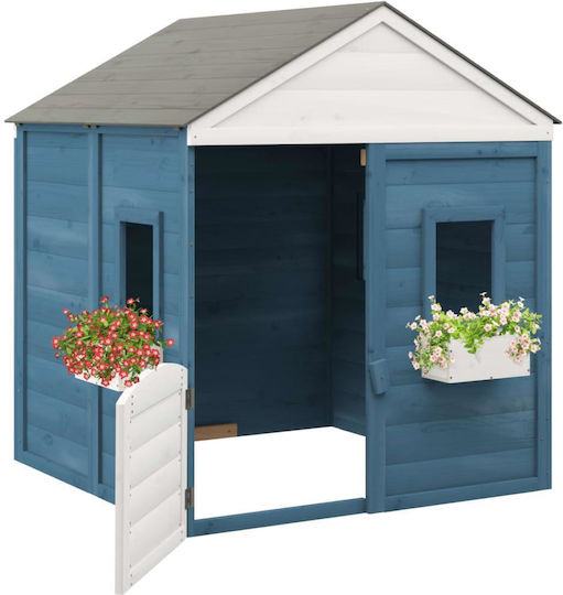 vidaXL Plastic Kids Playhouse Blue 125x120x132cm
