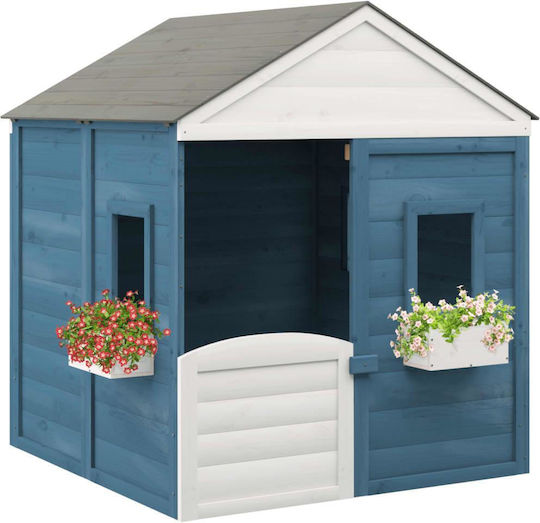 vidaXL Plastic Kids Playhouse Blue 125x120x132cm