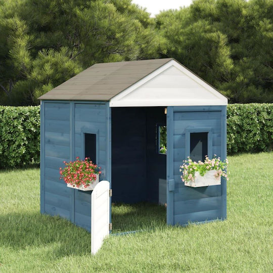 vidaXL Plastic Kids Playhouse Blue 125x120x132cm