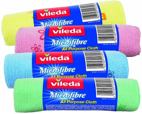 Vileda Microfibre Universal Cleaning Cloths with Microfibers General Use Green