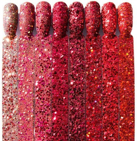 Glitter for Nails Effect Vamp No.02 in Red Color 1pcs
