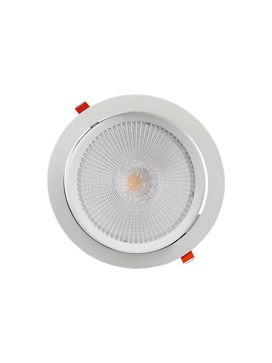 V-TAC Στρογγυλό Χωνευτό LED Panel 20W με Ρυθμιζόμενο Λευκό Φως