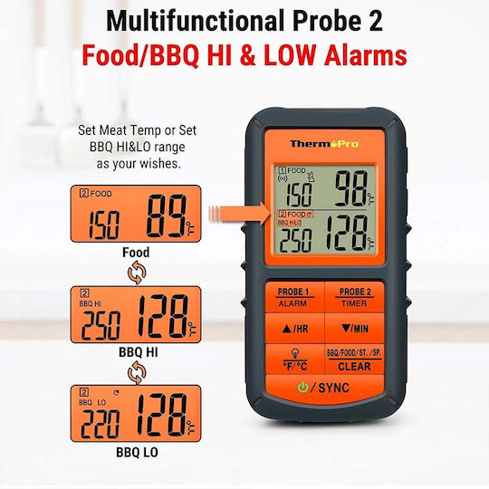 Thermo Pro Ασύρματο Ψηφιακό Θερμόμετρο Μαγειρικής με Ακίδα