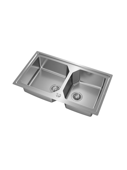 Teka Brooklyn 90 M-XP 2B Ένθετος Νεροχύτης Αριστερός Inox Σατινέ Μ86.4xΠ56.4cm Ασημί