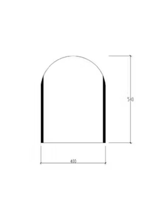 Tema Semicircular Oglindă de Baie 40x54cm