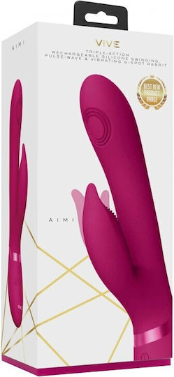 Vive Aimi Δονητής Rabbit Pulse Wave & Vibrating G-Spot Rabbit 22.3cm Pink