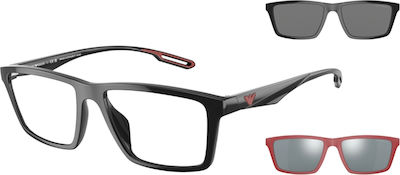 Emporio Armani Männlich Kunststoff Brillenrahmen mit Clip On Schwarz EA4189U 50171W