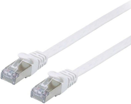 Equip Flat U/FTP (STP) Cat.6a (Gigabit) Network Cable Ethernet 5m White