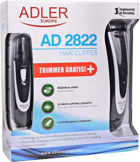 Adler Машинка за Подстригване Черна AD 2822