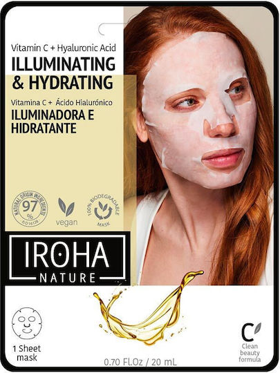 Iroha Nature Tissue Brightening Vitamin C & AHA Face Brightening Mask 20ml