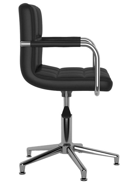 Rotating Chair Visitor with Arms in Black Color 48x47x74cm 4pcs