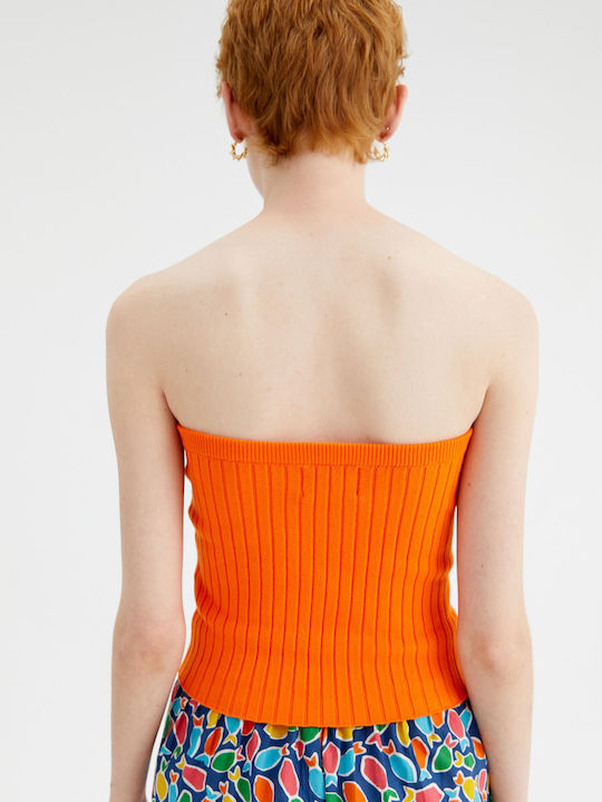 Compania Fantastica Women's Blouse Strapless Orange