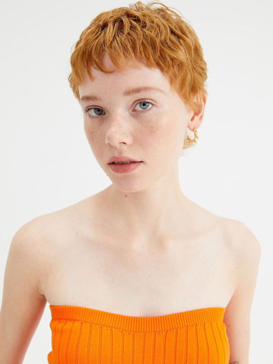 Women's Blouse Strapless Orange