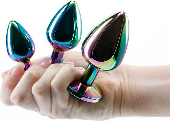 Ns Novelties Rear Assets Anal Trainer Kit Heart Πρωκτική Σφήνα Heart Rainbow 3τμχ