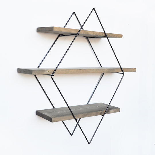 Raft Perete 60x14x60cm Nuc / Negru Raft Perete 60x14x60cm Nuc / Negru