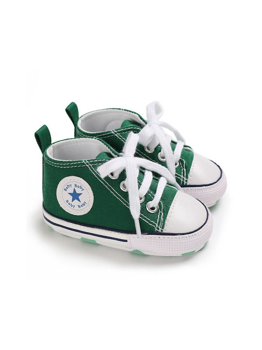 Green Soft-Sole Baby Sneakers