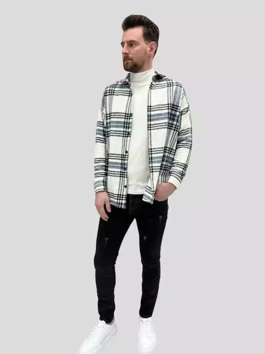 Plaid Shirt Regular Line White-Blue