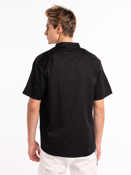 MARTINI MRT short-sleeved shirt black with mao collar