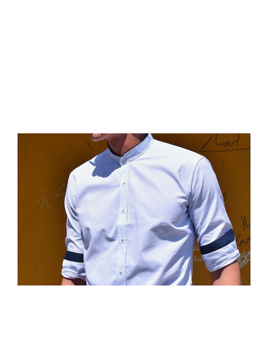 Men's Shirt, narrow line, Greek company, white color (code SR222)