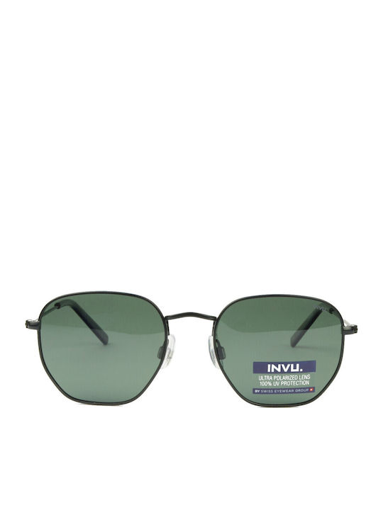 Invu Γεωμετρικά Παιδικά Γυαλιά Ηλίου με Polarized Φακό Μαύρα για 4-7 Ετών