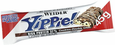 Weider Yippie Bar with 36% Protein & Flavor Double Chocolate Cookies 45gr