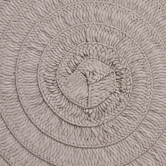 Round Wicker Placemat Gray 38cm