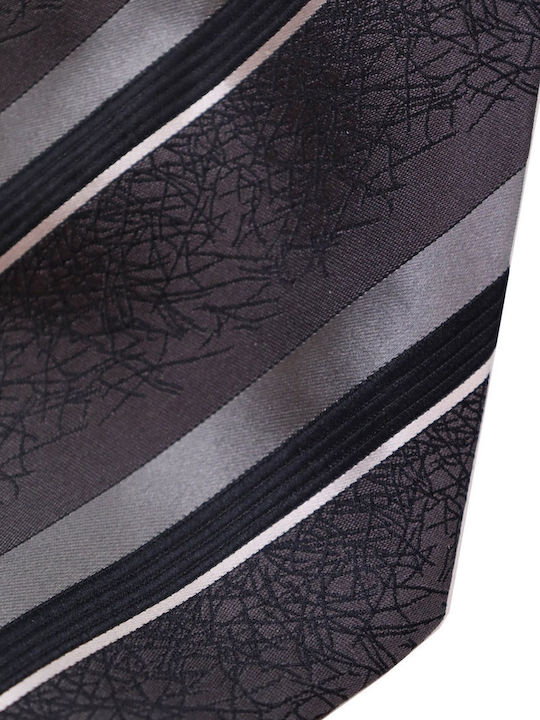 GALLIENI TIE 9CM DESIGNER STRIPES ANTHRACITE