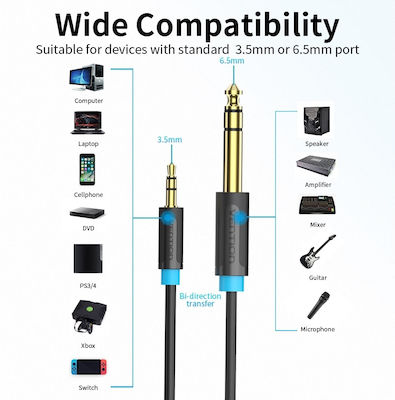 Vention Cable 6.3mm male - 3.5mm male 1.5m (BABBG)