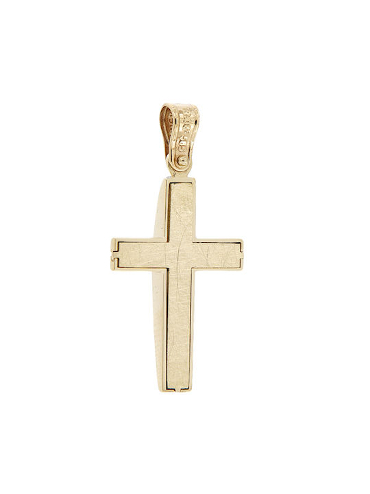 14K Gold weibliche Taufe Kreuz mit Kette