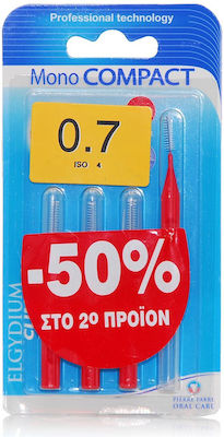 Elgydium Clinic Mono Compact Interdental Brushes 0.7mm Red 8pcs