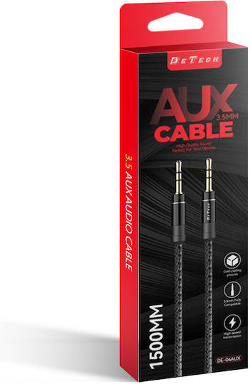 Καλώδιο Ήχου 3.5mm male - 3.5mm male Μαύρο 1m με Επίχρυσους Ακροδέκτες 40275