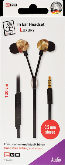 2GO Luxury In-ear Handsfree με Βύσμα 3.5mm Χρυσό